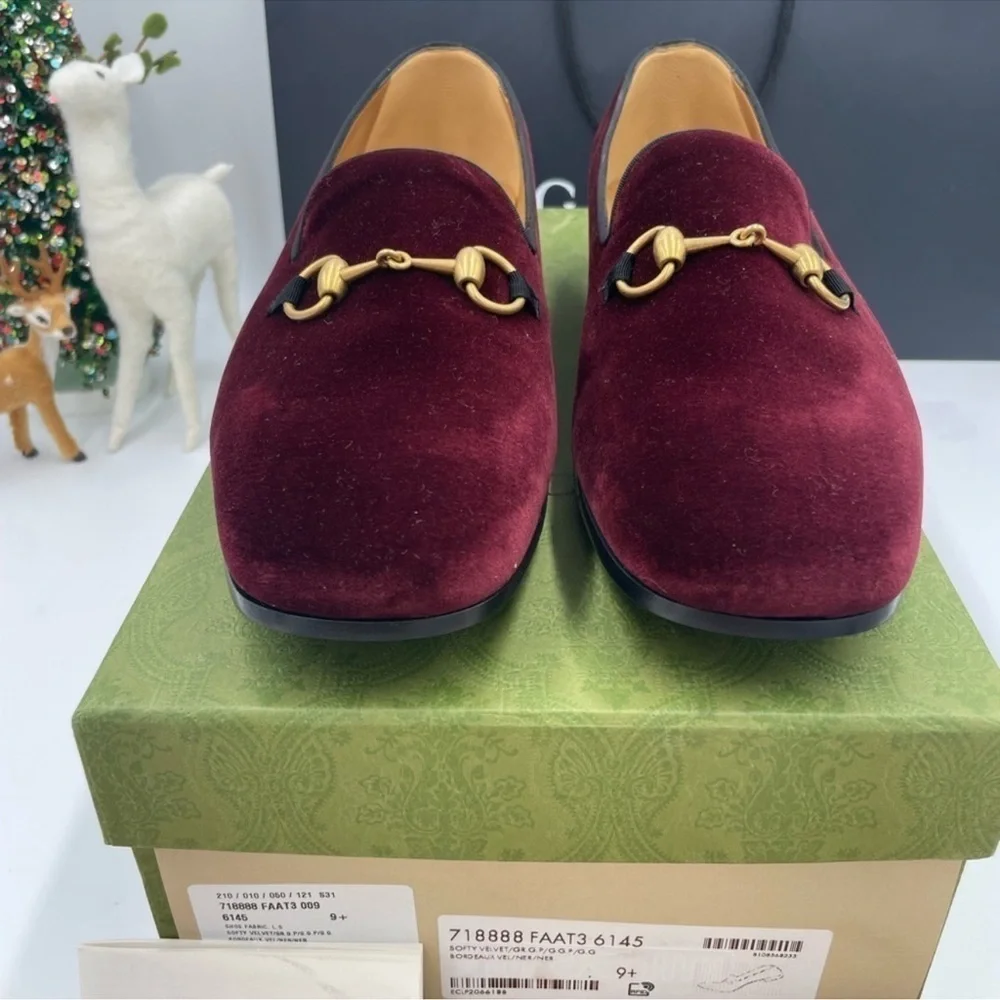 Men’s Gucci velvet horse bit dress loafers size 9.5 fits 10.5 US made in Italy